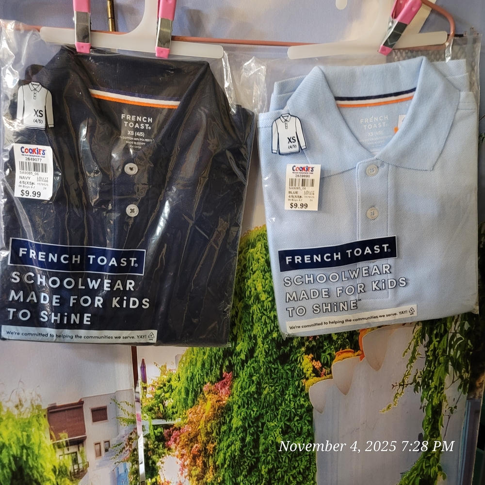 School Shirts For The Uniform. French Toast Brand. 2 For $14.00